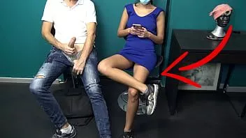 play Guy pulls out his dick in dentist waiting room touch the legs of an unknown woman grinding his cock on her ass and she liked!